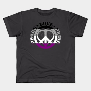 Peace Love Asexual Pride Kids T-Shirt